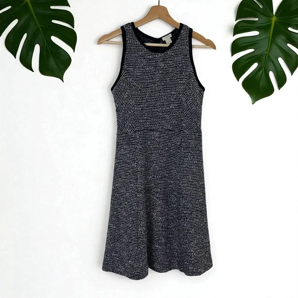 J. Crew Sleeveless Tweed Flare Dress